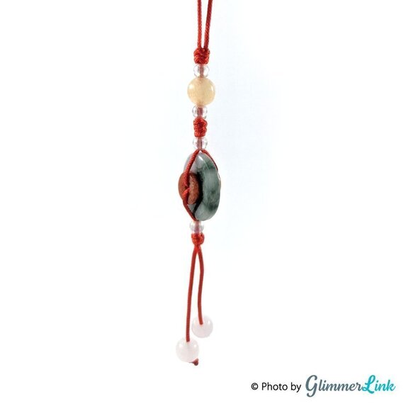 Jade Donut & Quartz Beads Tassel Phone Key Strap - Picture 5 of 11